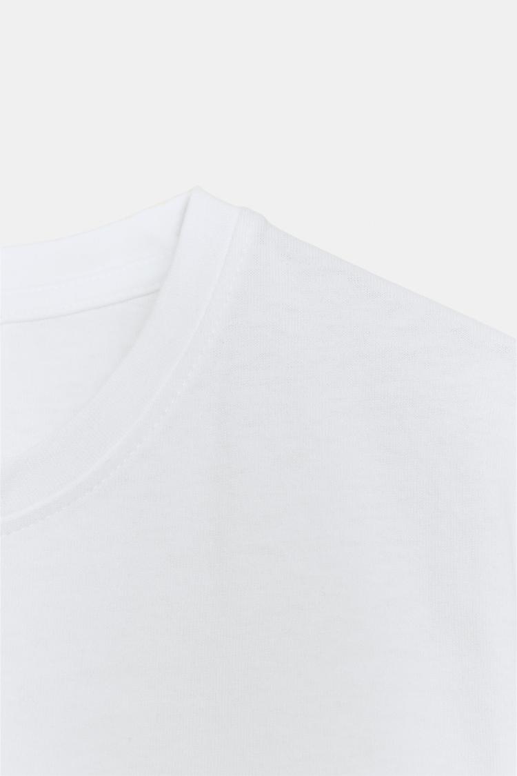 Футболка Zara Cotton Rustic, белый — фото 3