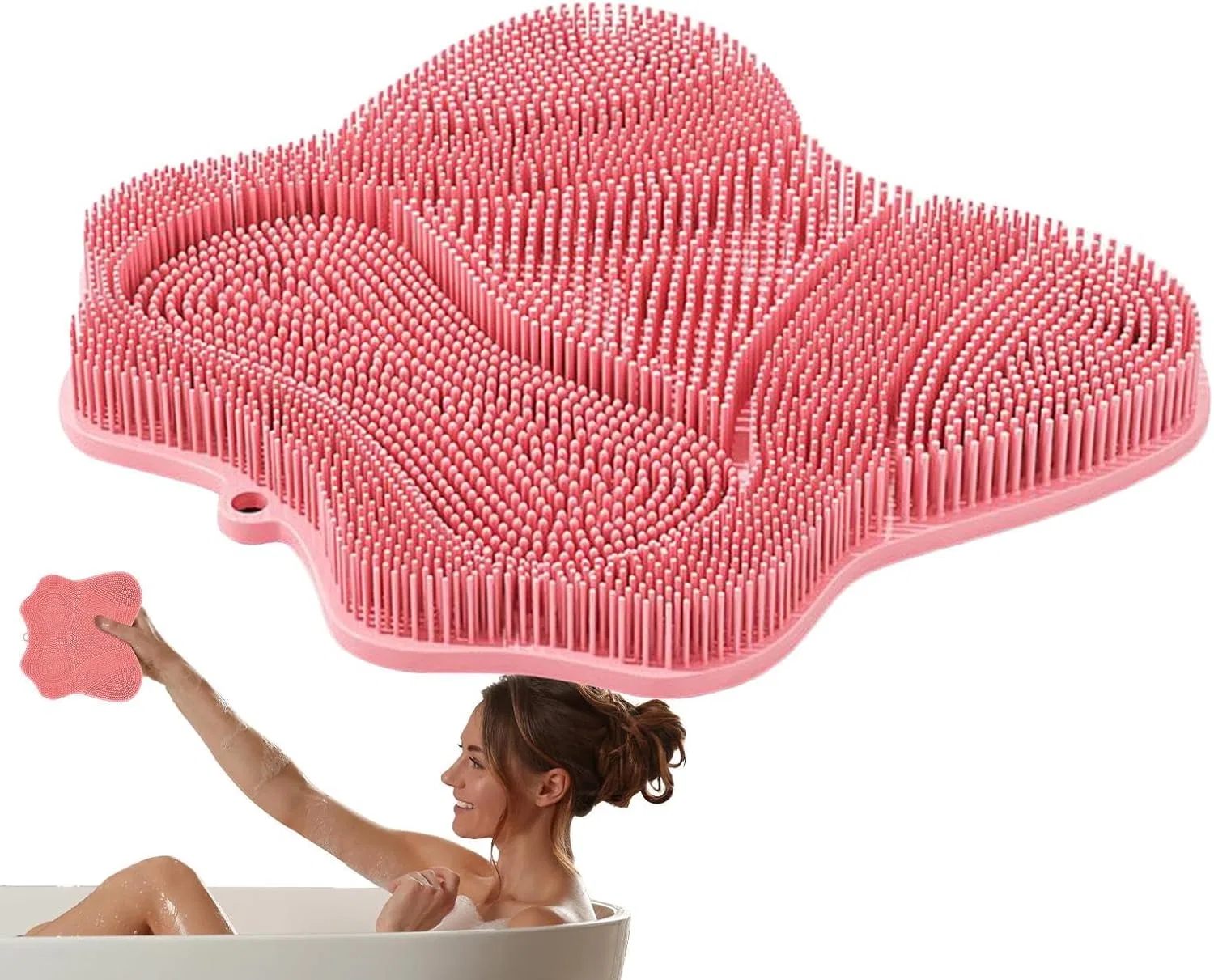 Скребок для ног из силикона, Generisch, 30x28 см, Pink