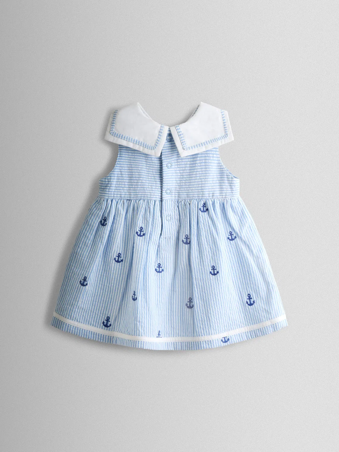 Платье для мальчика с морской тематикой, Sailor Dress Jojo Maman Bébé, Blue Stripe — фото 3