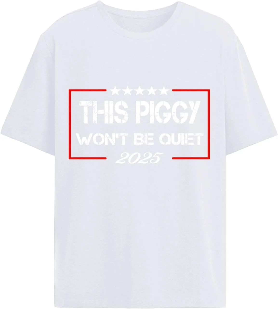 Мужская футболка с принтом This Piggy Won't Be Quiet, Regular Fit, White