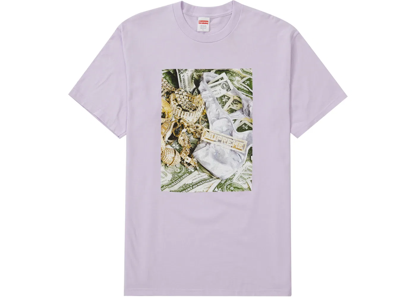 Мужская футболка с принтом Supreme Bling Tee Supreme, Light Purple