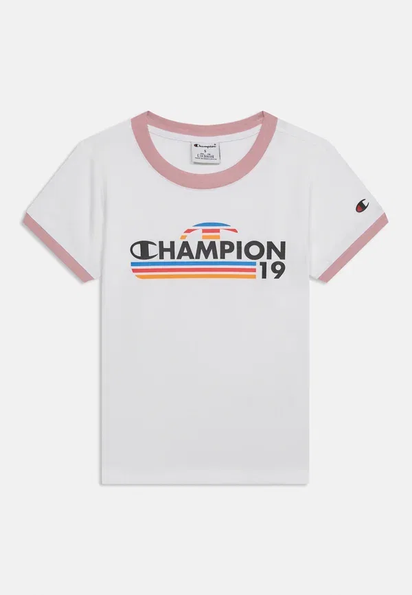 Спортивная одежда, стандартный крой, футболка с принтом Champion, белый — фото 3