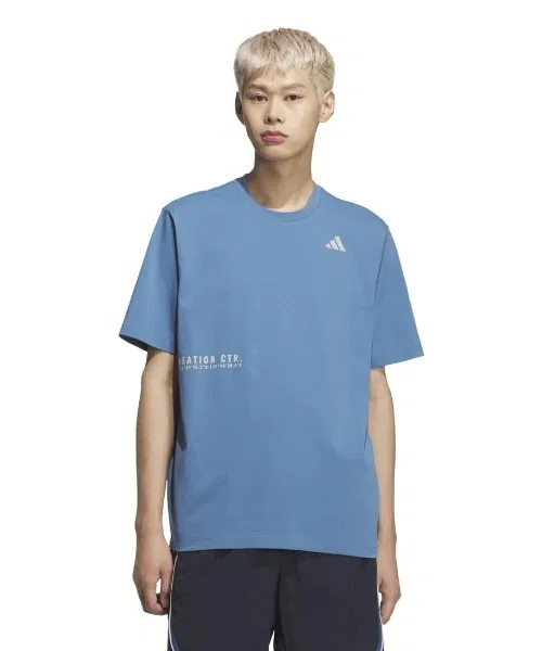 Мужская футболка с коротким рукавом Adicolor Classics Brand Love Loose Fit Heavy Single Jersey T-Shirt Adidas, Blue