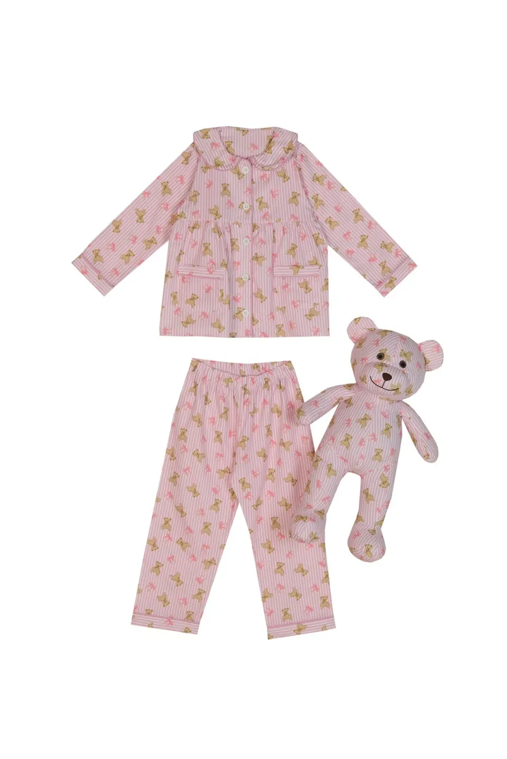 Детский пижамный комплект с плюшевым мишкой Misha Lunamia, Pink