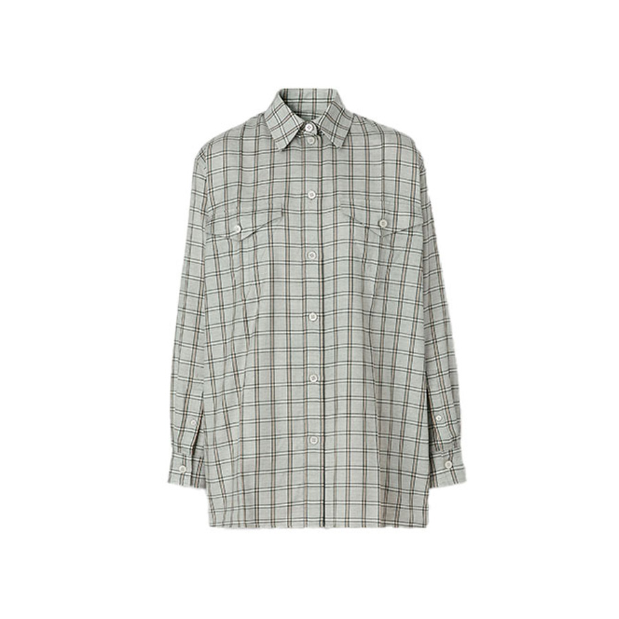 Рубашка Burberry, женская, серый, загородный курорт — фото 2