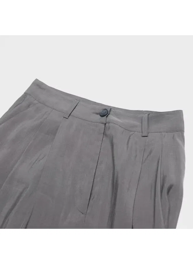 Брюки свободные широкие Zara, серебристо-серый — фото 4