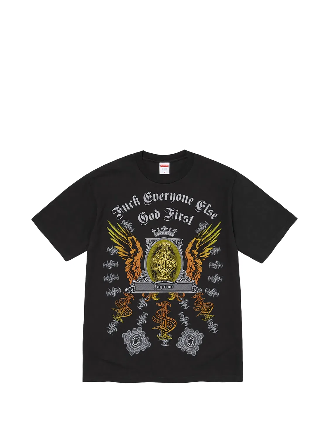 Футболка с графическим принтом черная Supreme, черный