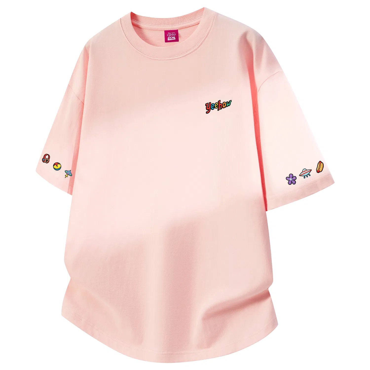Детская футболка хлопковая Disney Unisex Crew Neck Thin Straight Fit, Pink