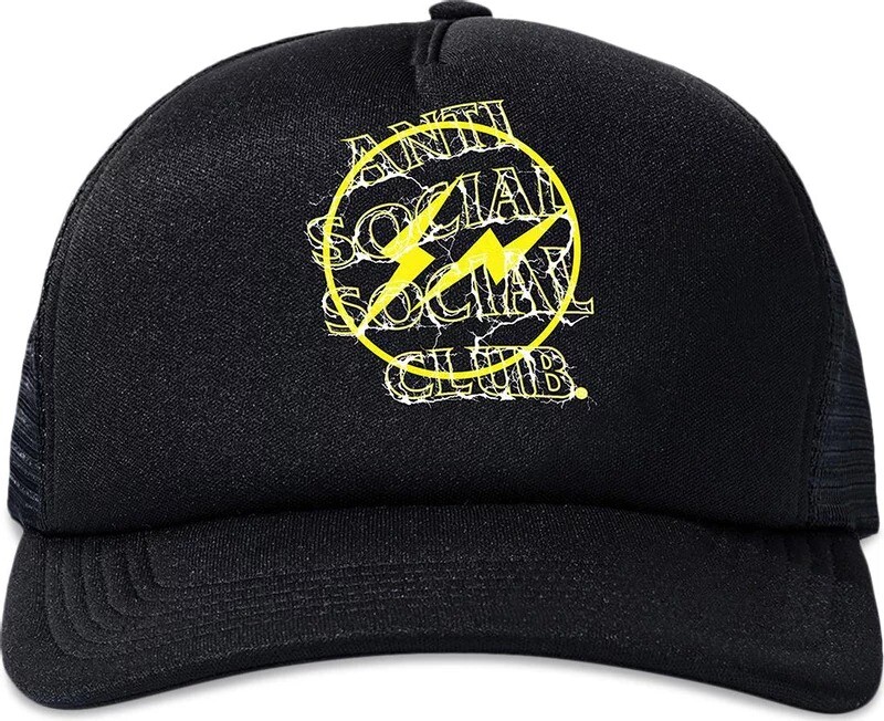 

Кепка Anti Social Social Club x Fragment Design Bolt, черный/желтый