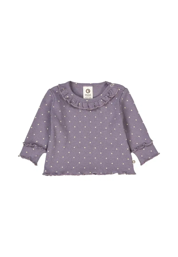 Лонгслив с горошком Long sleeved top Musli By Green Cotton, lilac fog-oak, сиреневый