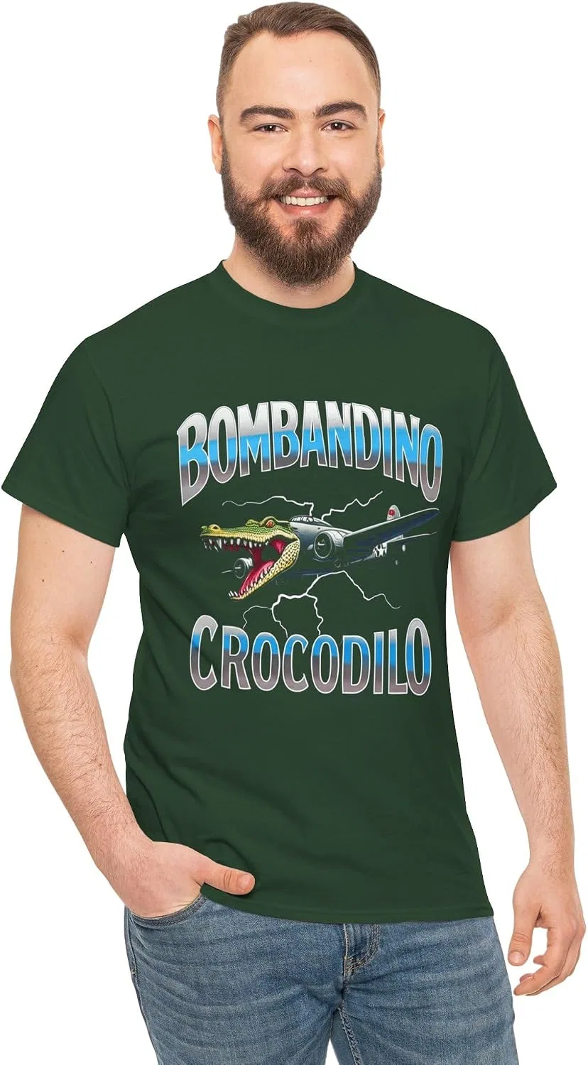 Футболка с принтом Bombandino Crocodilo, тёмно-зелёный — фото 2