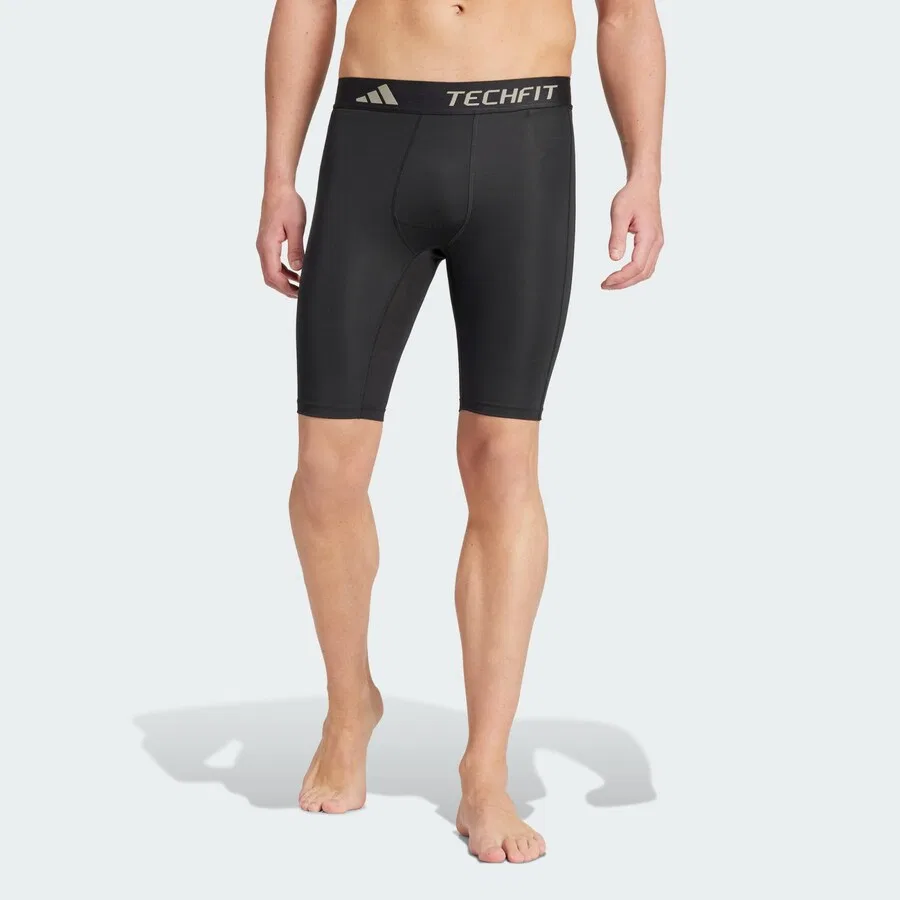 Спортивные шорты-скинни ADIDAS PERFORMANCE 'TECHFIT Compression Training Short' черного цвета — фото 2