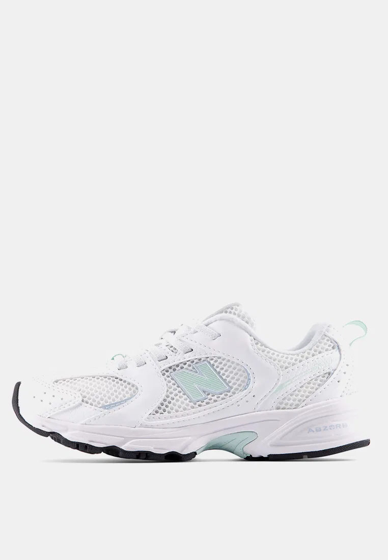 Кроссовки детские, шнуровка, 530 Bungee Lace Lifestyle, New Balance, белый