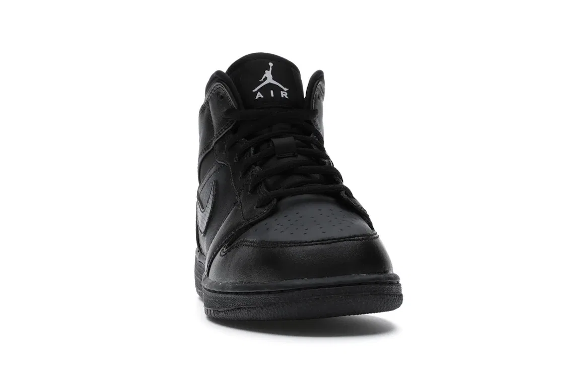 Детские кроссовки с высоким берцем Jordan 1 Retro Mid, Black/White — фото 2