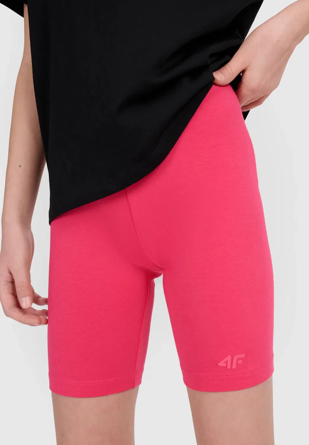 Legginsy kolarki dzianinowe dziewczęce - różowe 122 (6-7 лат) - леггинсы 4F, Hot Pink — фото 4