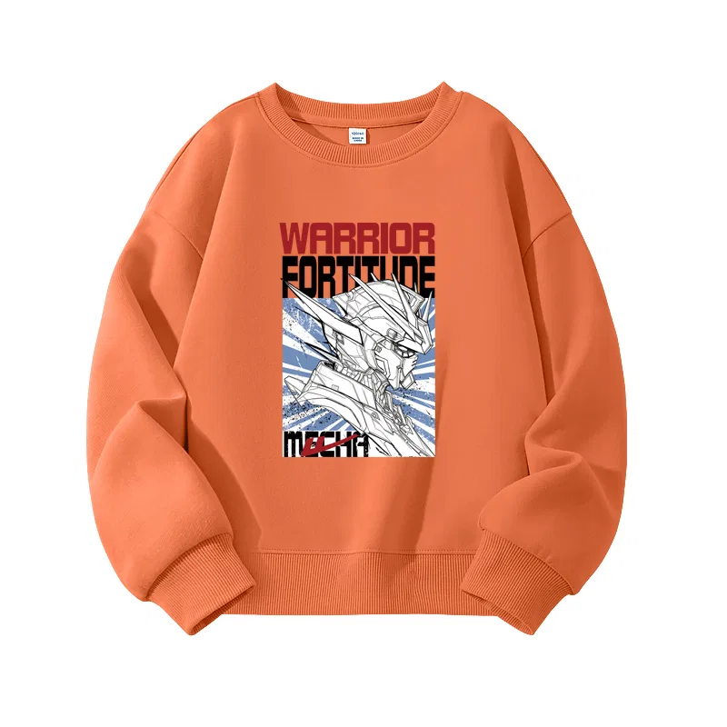 Детский свитшот с принтом Comic Mecha Warm Orange/H WARRIOR