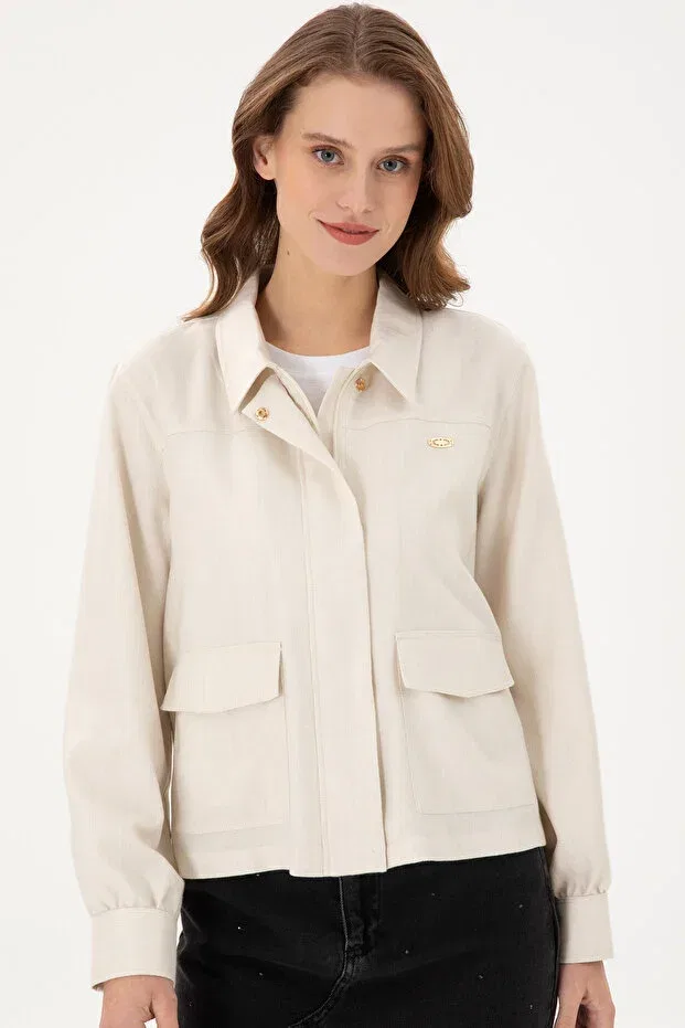 Женская рубашка с длинным рукавом U.S. Polo Assn., Ecru — фото 3