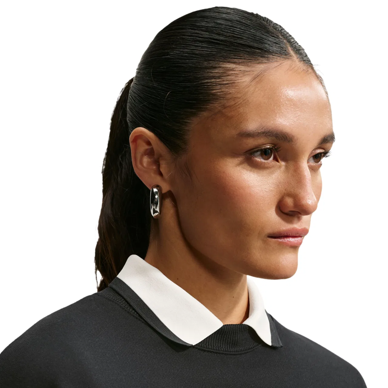 Женский свитшот оверсайз Studio Fleece Nike, цвет Black/Sail — фото 3