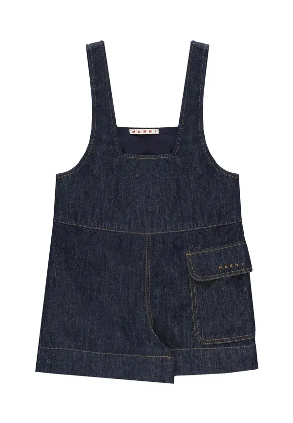 Комбинезон хлопковый Salopette con logo Marni, синий