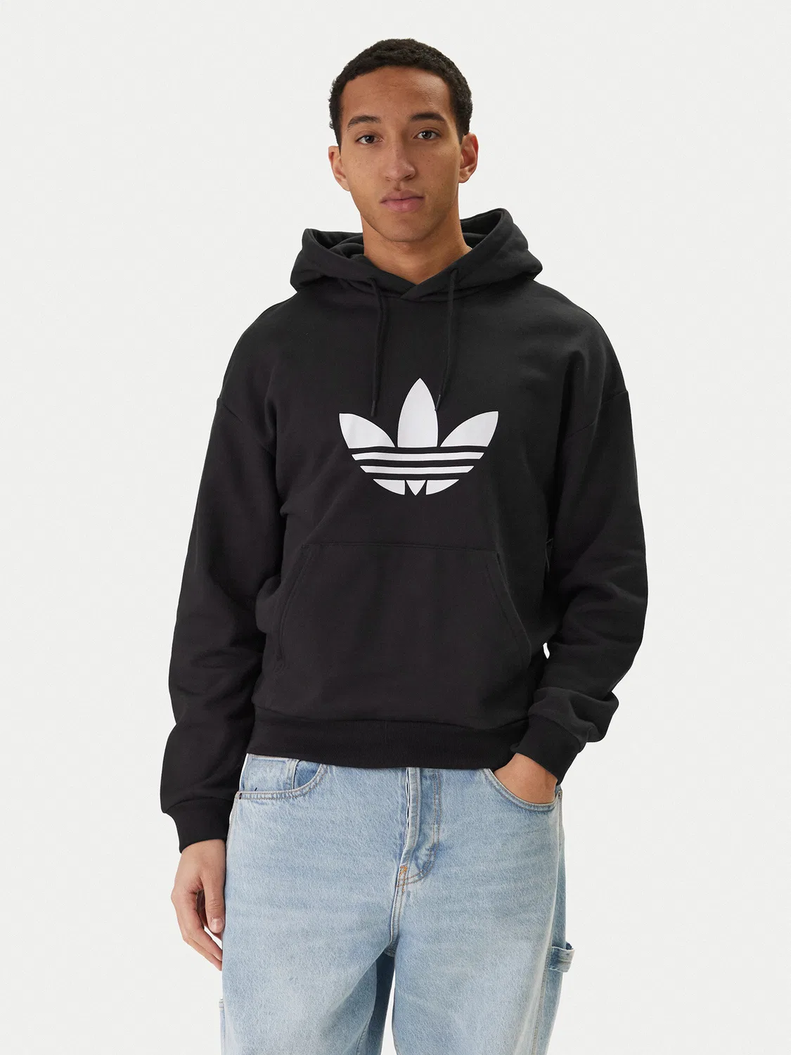 Мужской свитшот свободного кроя adicolor Trefoil Adidas, черный