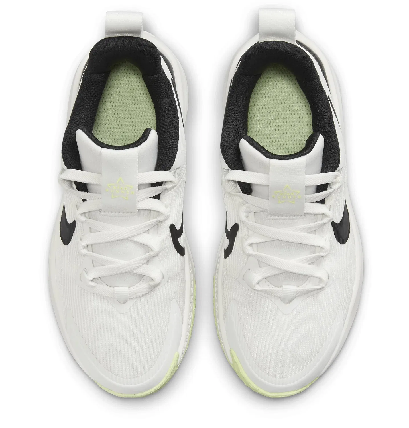 Детские кроссовки для мальчиков с шнуровкой NIKE Star Runner 4 NIKE, Summit White Black Barely Volt White — фото 4
