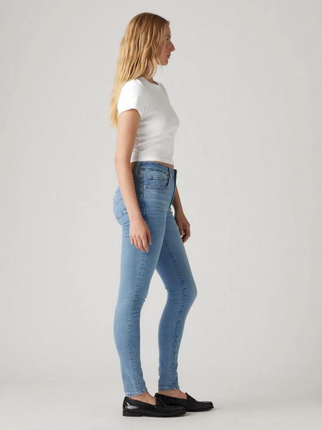 Джинсы скинни с высокой посадкой 721 Levi's, светло-голубой — фото 3