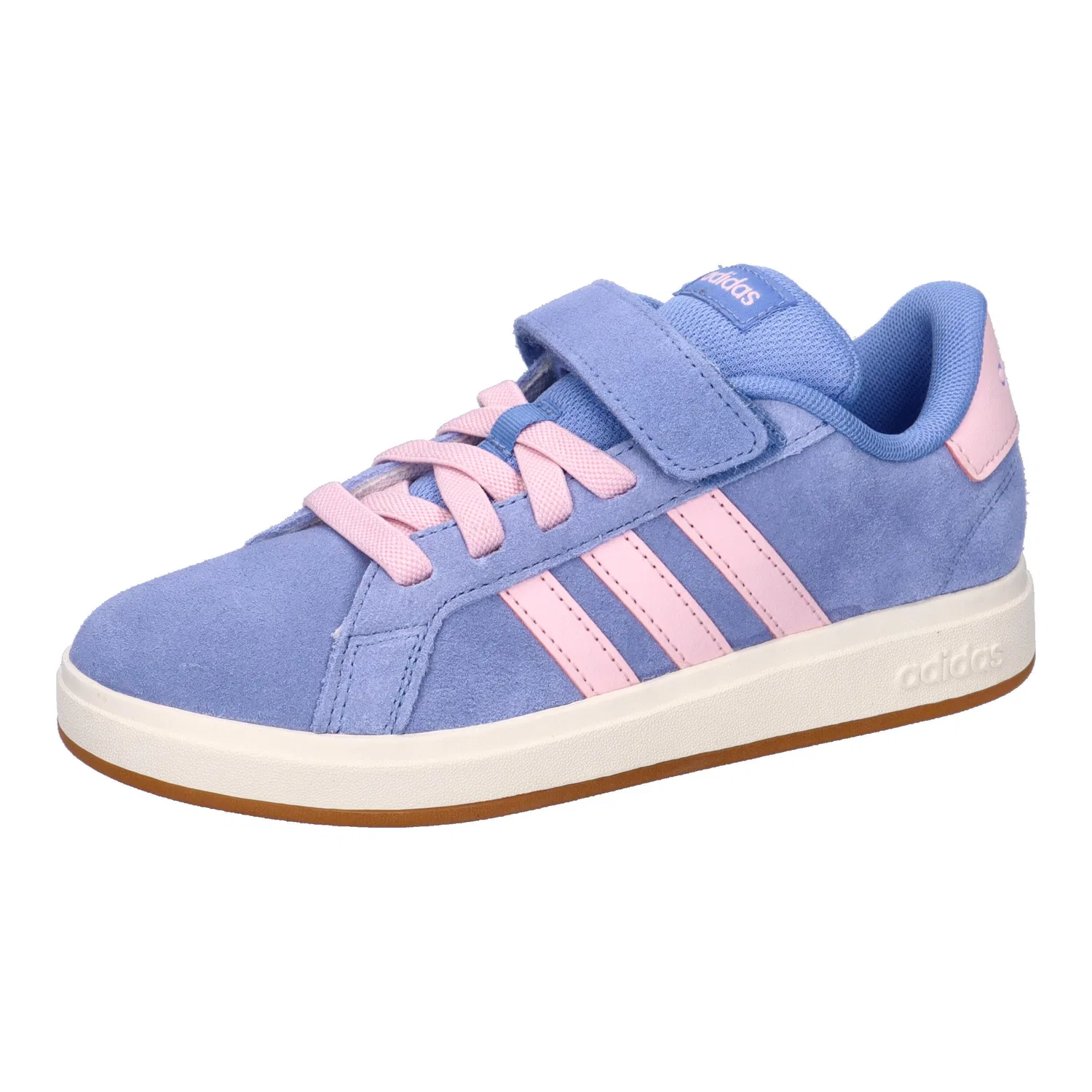 Детские кроссовки из замши Grand Court 00s EL C Adidas, Hellblau Rosa Weiss