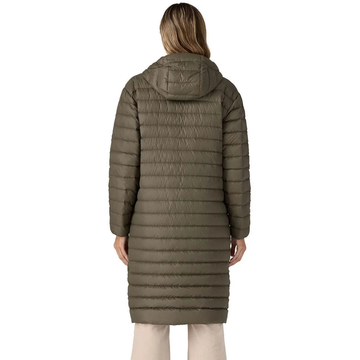 Парка женская с капюшоном, средней длины, Recycled Down Sweater Parka Patagonia, Pine Needle Green — фото 2
