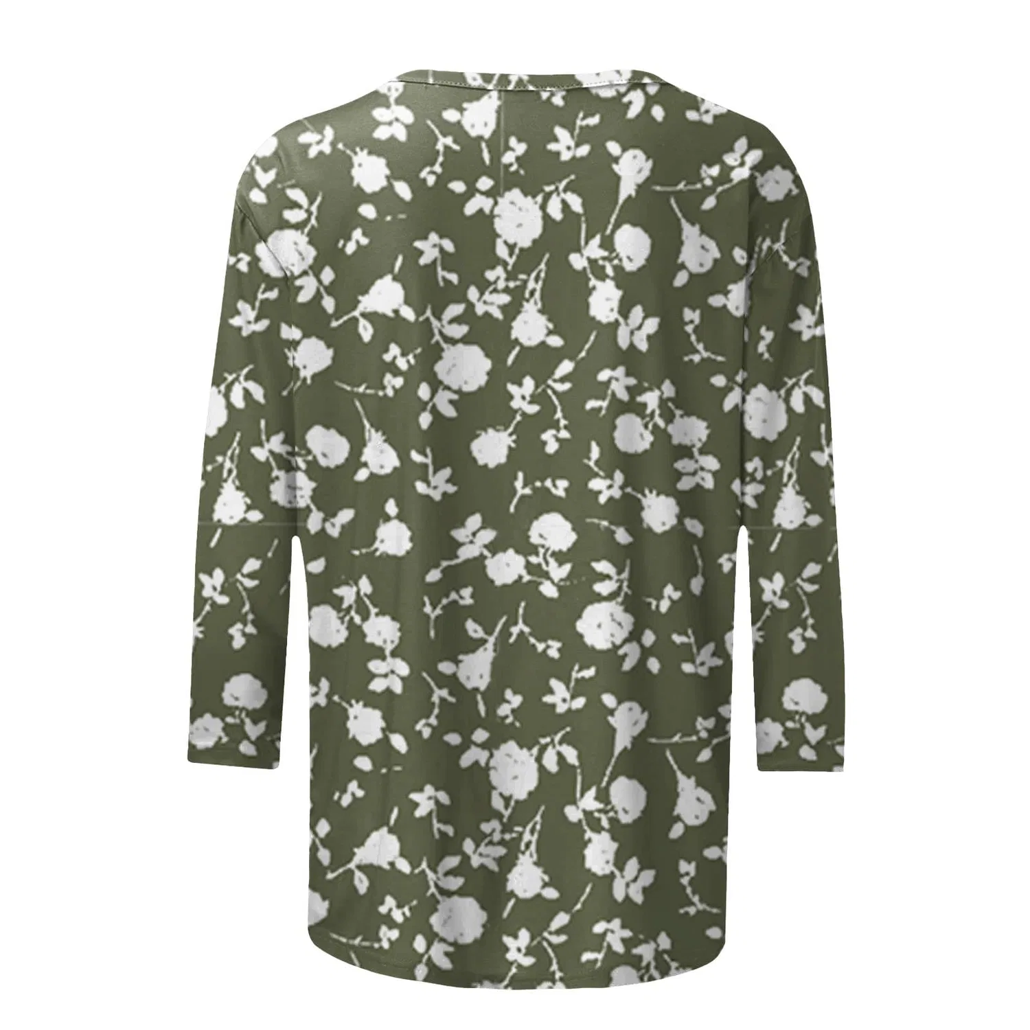 Женская футболка с принтом Plus Size T-Shirts 3/4 Sleeves, Ag #2 — фото 3