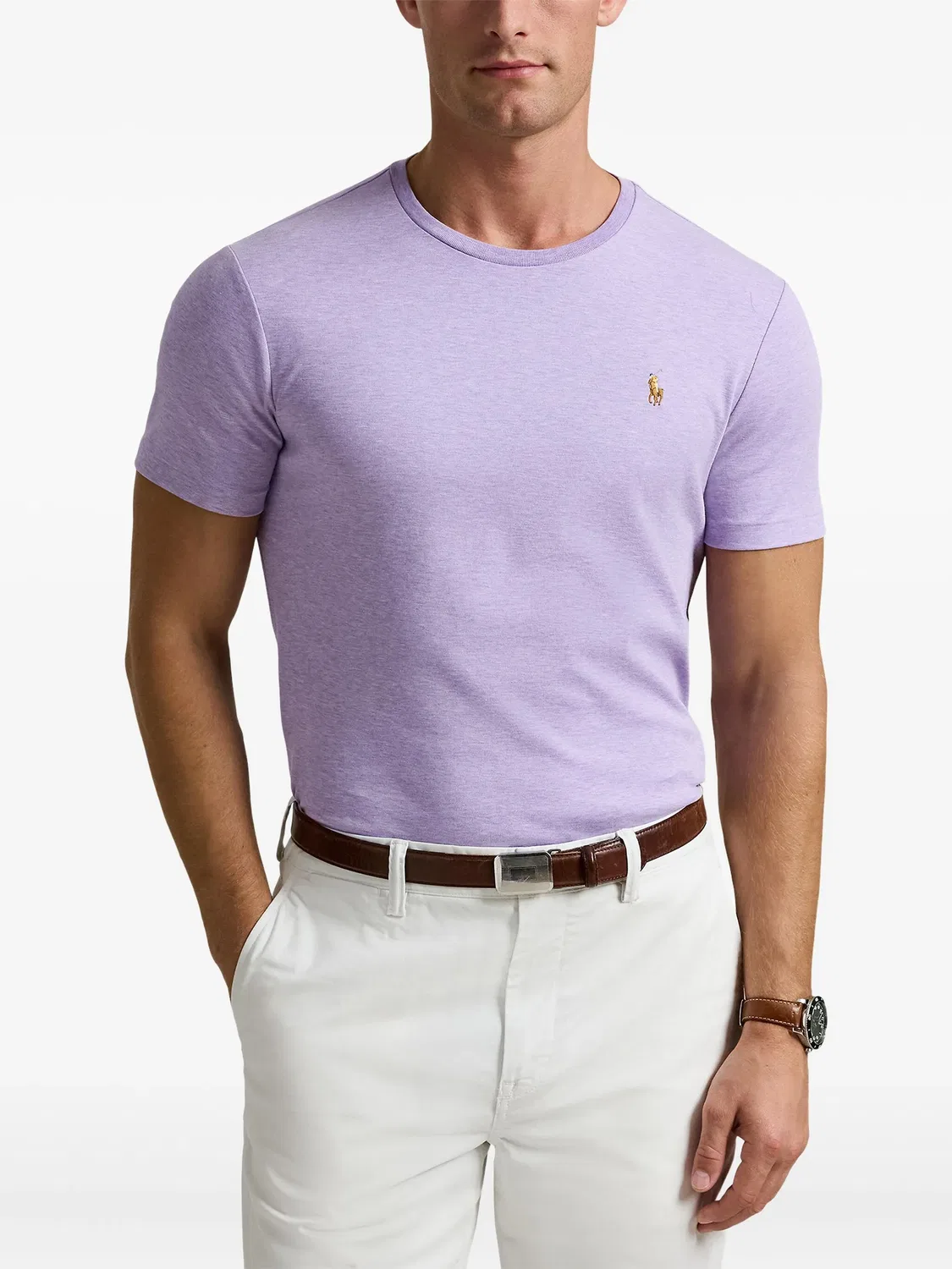 Футболка с коротким рукавом из пима Polo Ralph Lauren, фиолетовый — фото 2