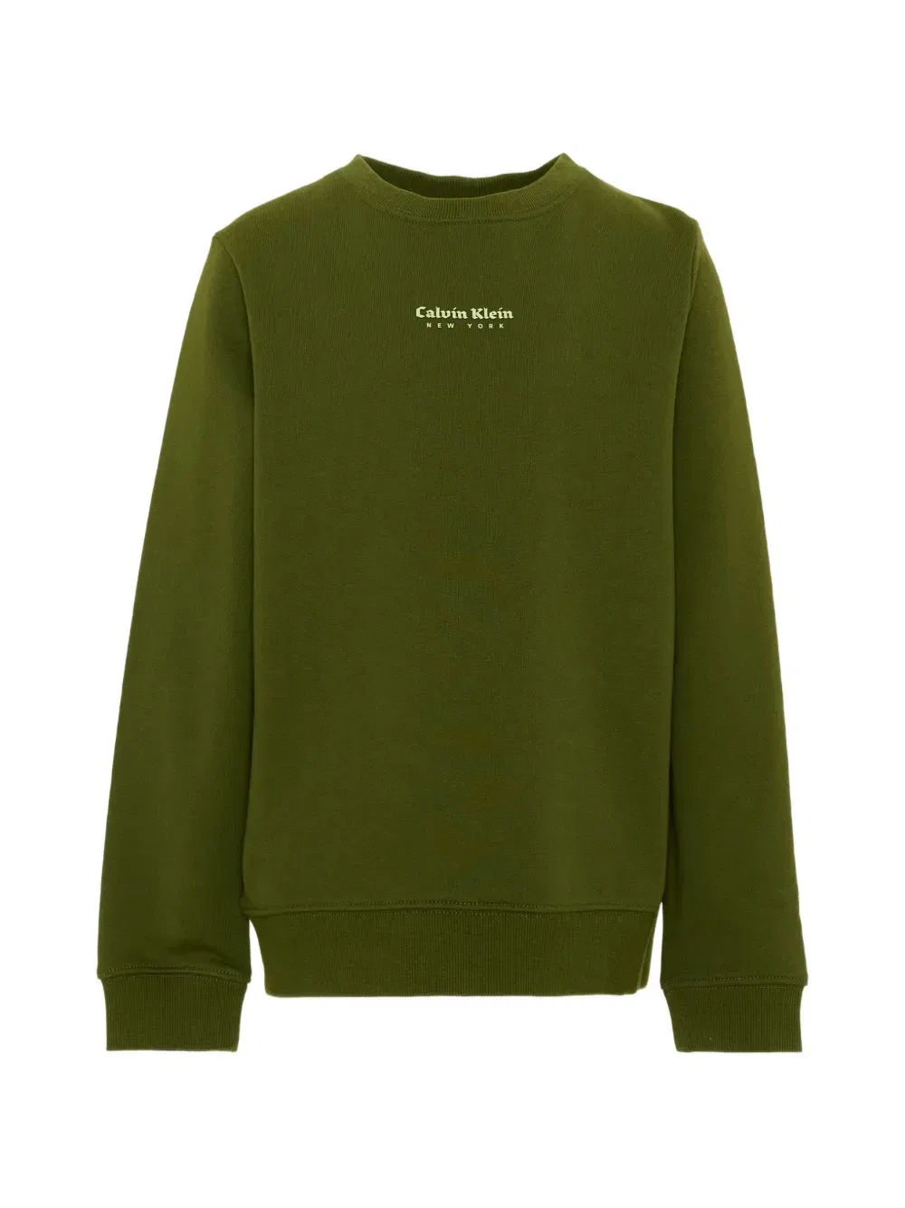Свитшот с круглым вырезом и логотипом Calvin Klein Kids, зеленый