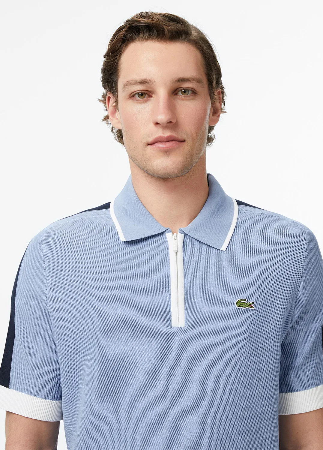 Свитер Lacoste Classic Fit половинная молния, синий — фото 4