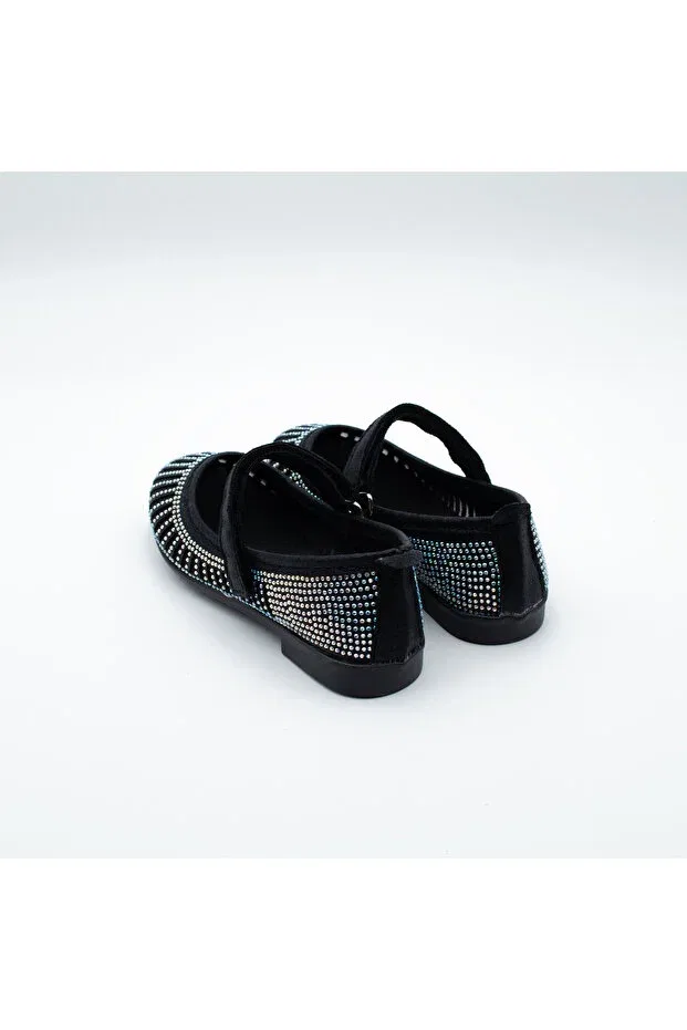 Детские балетки для девочек с принтом Arçın Shoes, Black — фото 2