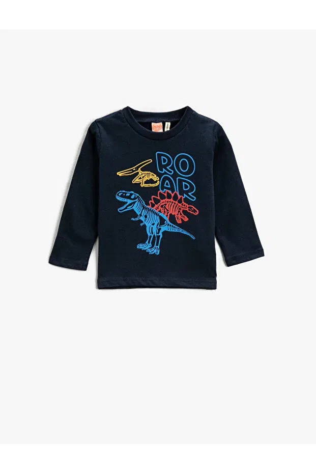 Детская футболка с принтом Dinosaur printed t-shirt Koton, Light Indigo