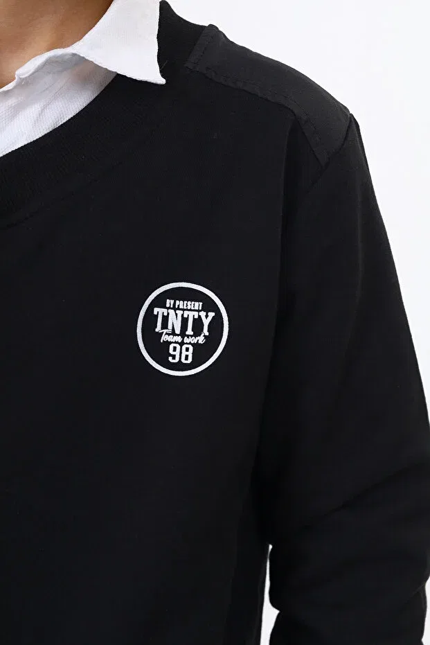 Детская толстовка для мальчиков с принтом Sportswear Toontoy, Black — фото 4
