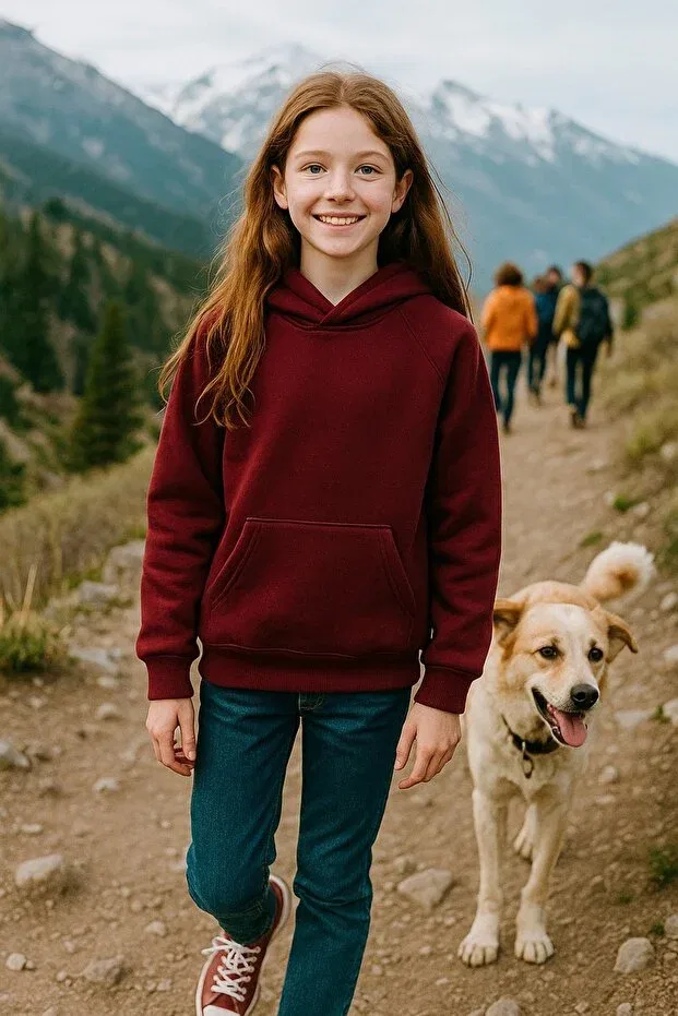 Детское худи для девочек оверсайз с капюшоном Cloise, Burgundy