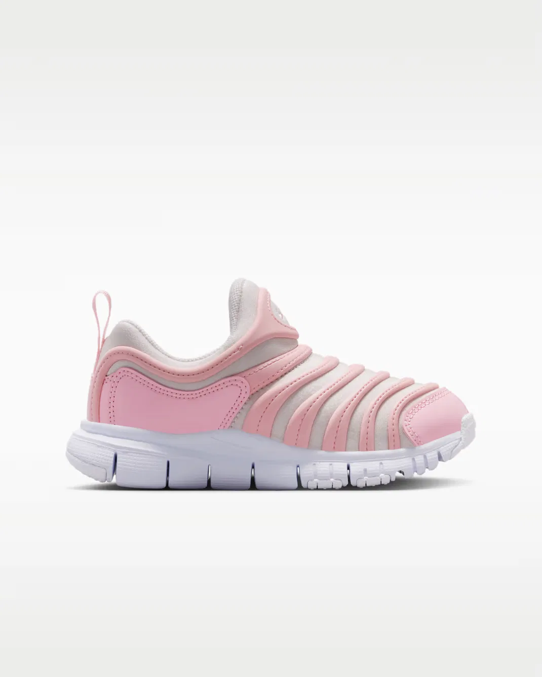 Детские удобные кроссовки, которые легко надевать и снимать Nike Dynamo Free, Medium Soft Pink/White/Pearl Pink — фото 3