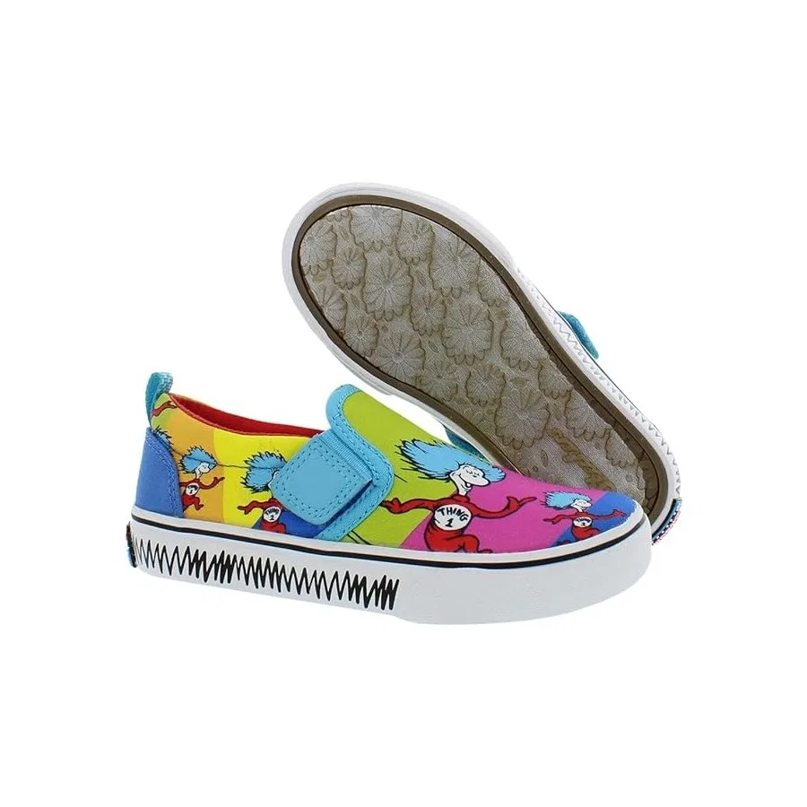 Детские спортивные кроссовки с принтом Dr. Seuss Marley Jr. Things Ran Down Skechers, Черно-бело-зеленый — фото 2
