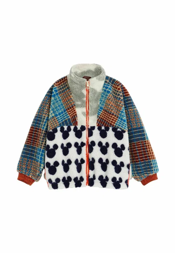 Пальто в клетку «Микки Маус» - флисовая куртка Desigual, зеленый — фото 3