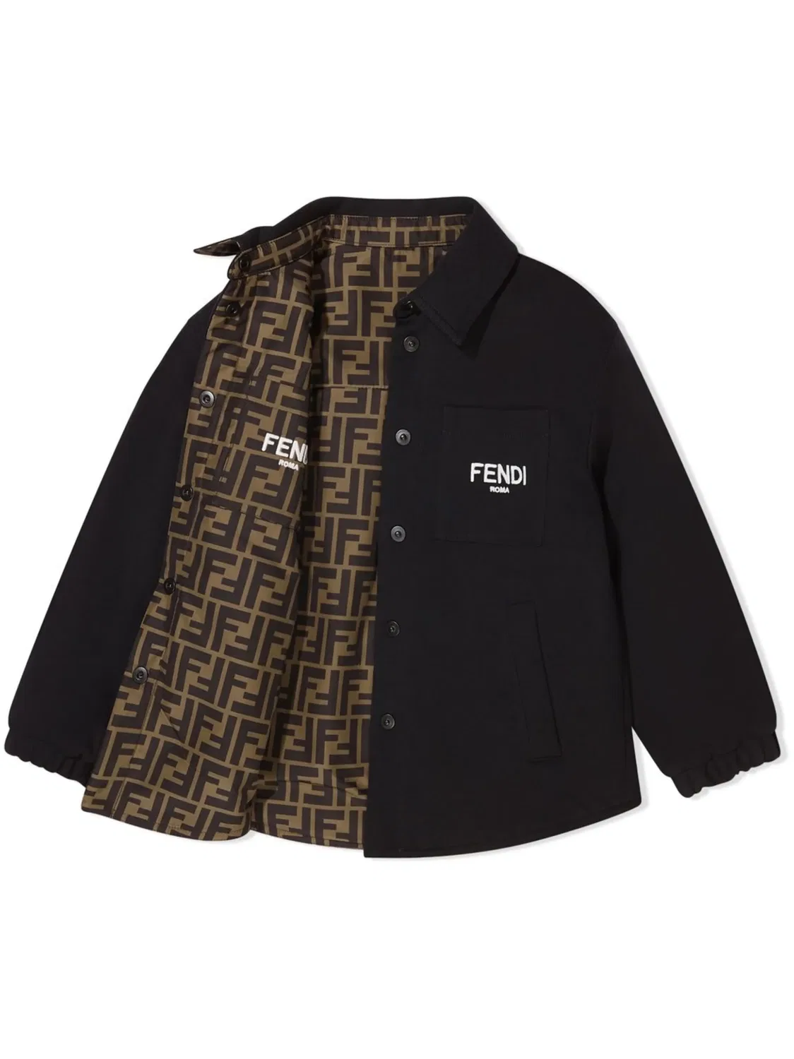 Реверсивная куртка-шерт с монограммой FF FENDI, коричневый — фото 2