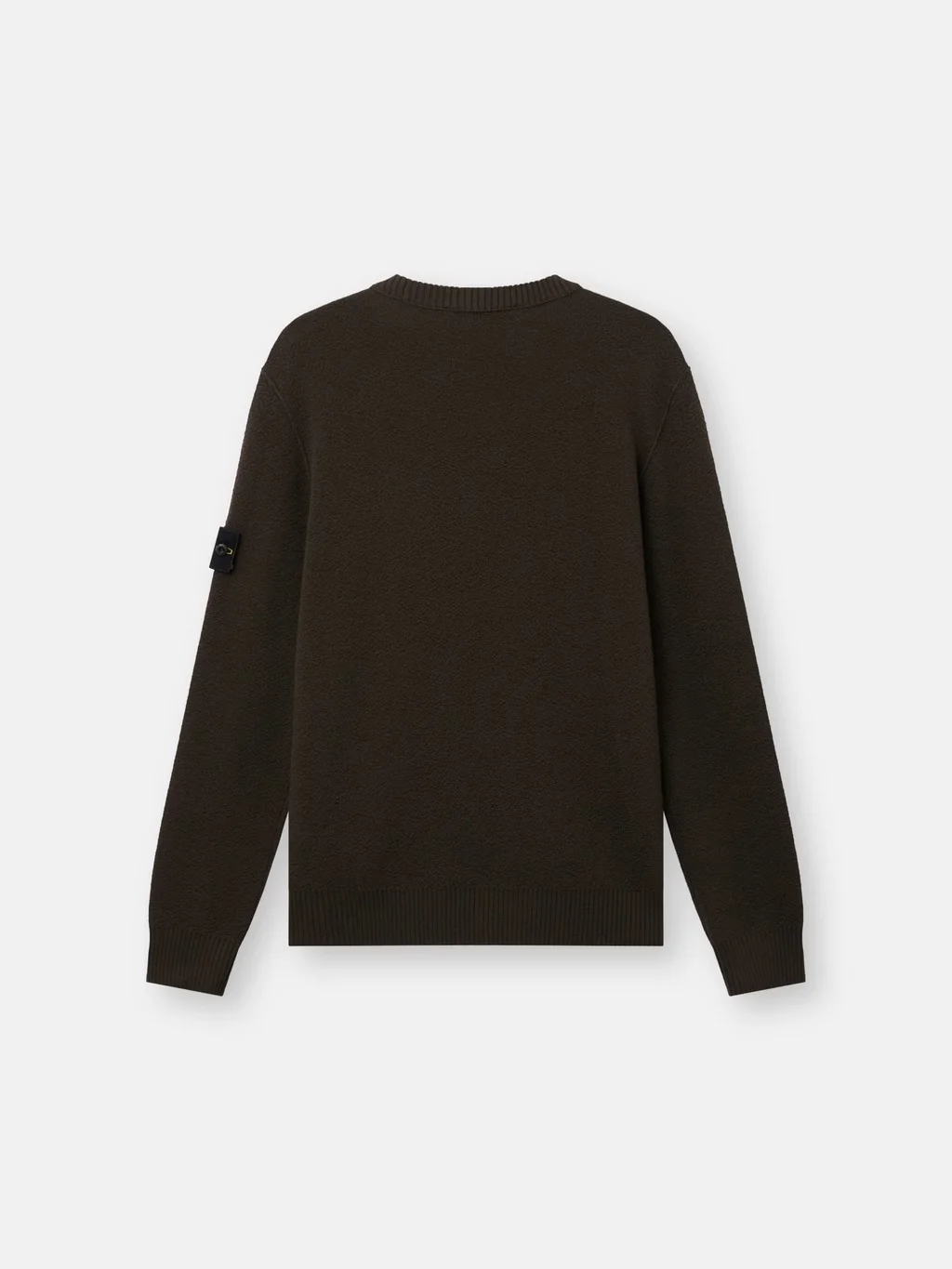 Мужской вязаный свитер  Stone Island Loose-fit Crewneck With Ribbed Trims, угольно-серый — фото 4