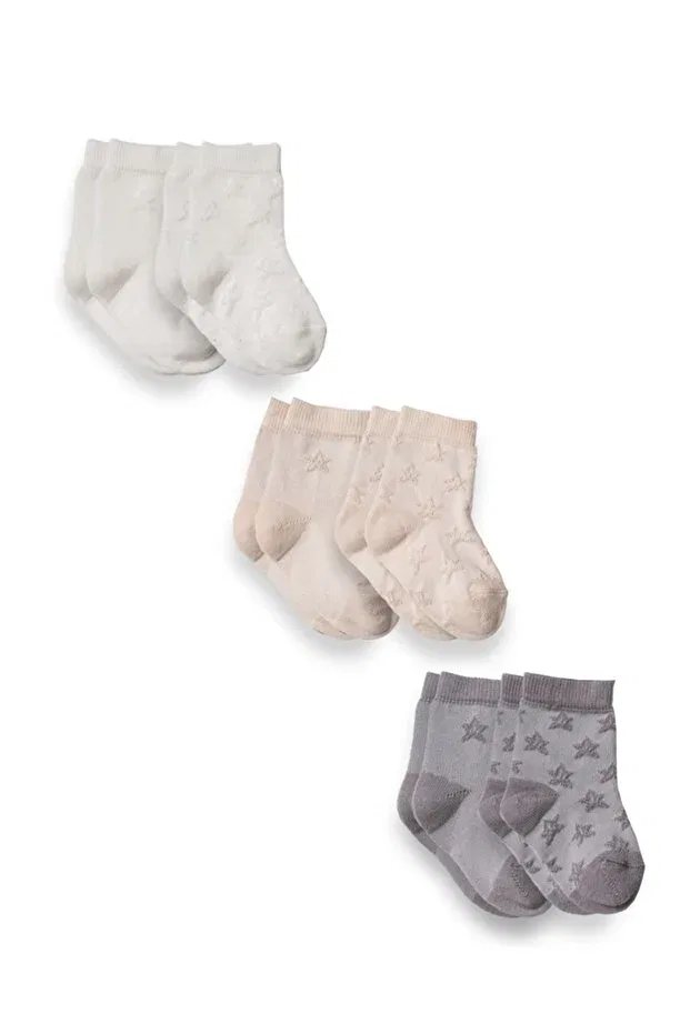 Детские носки для новорожденных хлопковые с рисунком 6 пар Babycosy Organic Wear, Multicolor
