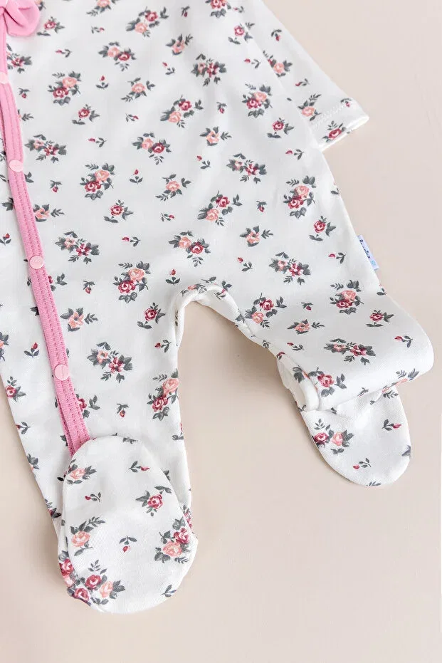 Детский комбинезон для девочек с цветочным принтом Babymod, Dried Rose — фото 3