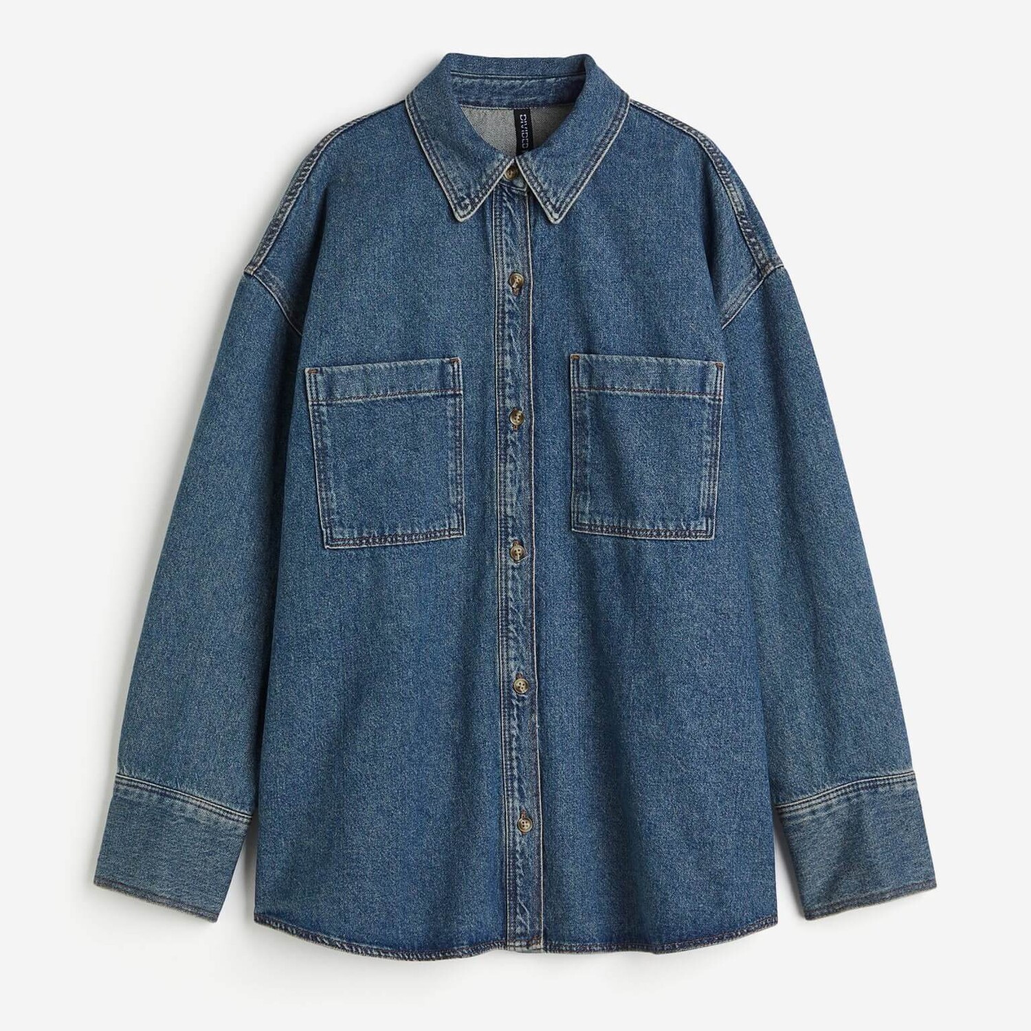 

Рубашка джинсовая H&M Oversized, темно-синий