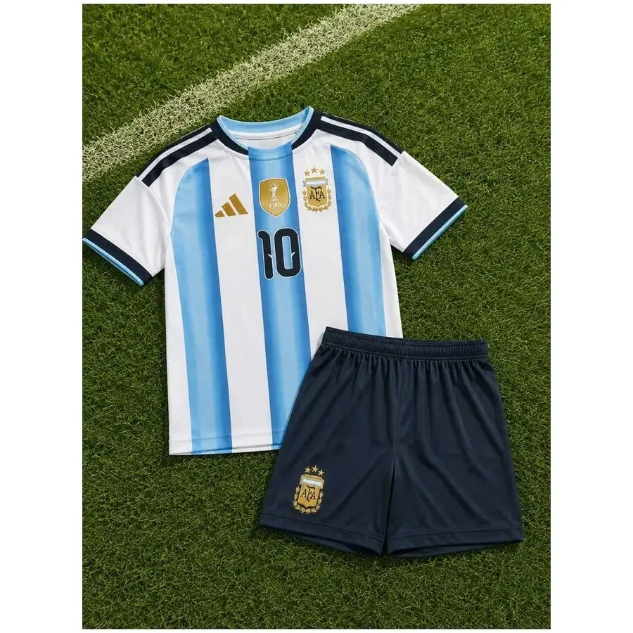 Детская футболка с поло и принтом Lionel Messi, Белый Breathless