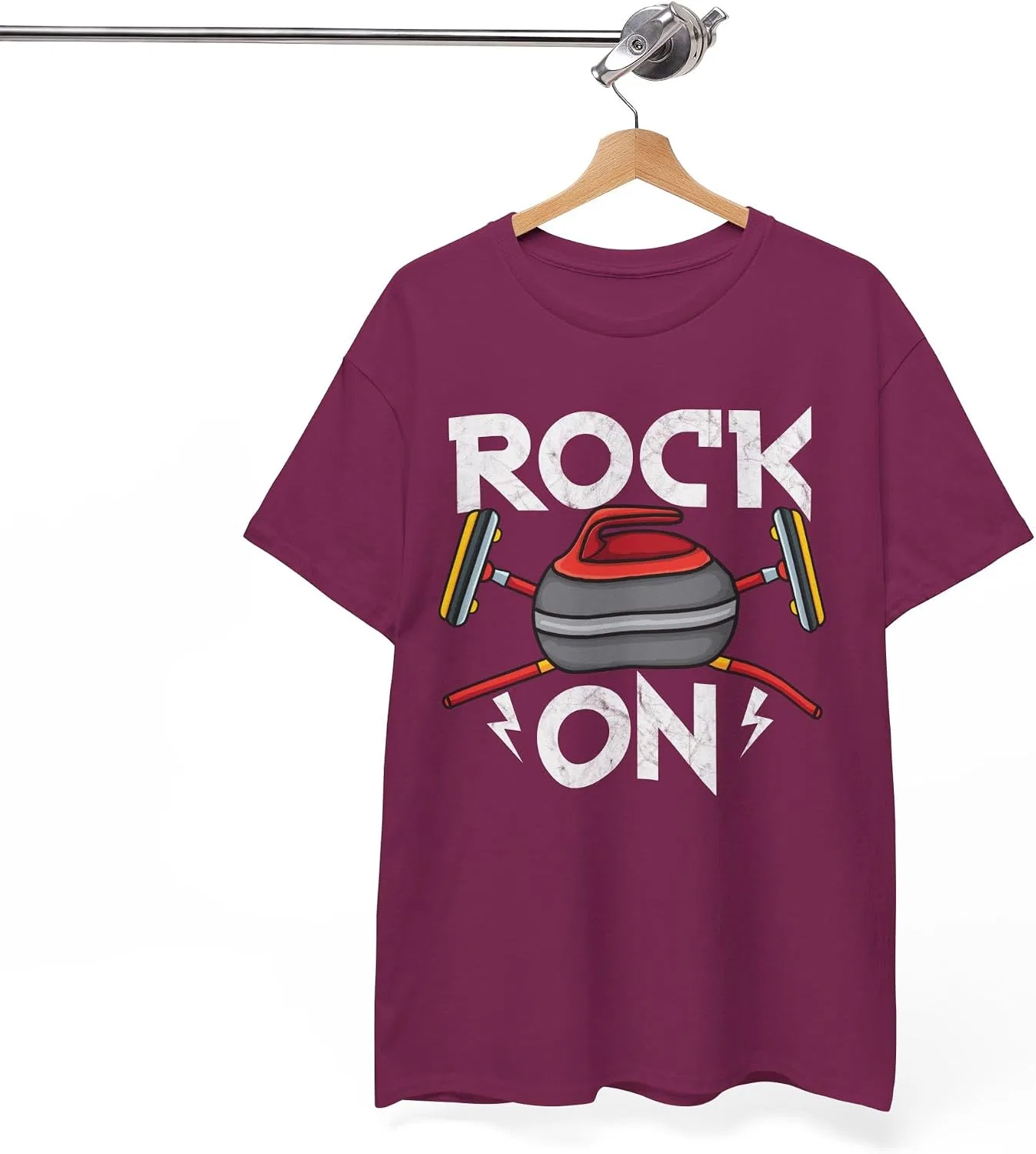 Женская футболка с принтом Rock On, ягодный — фото 4