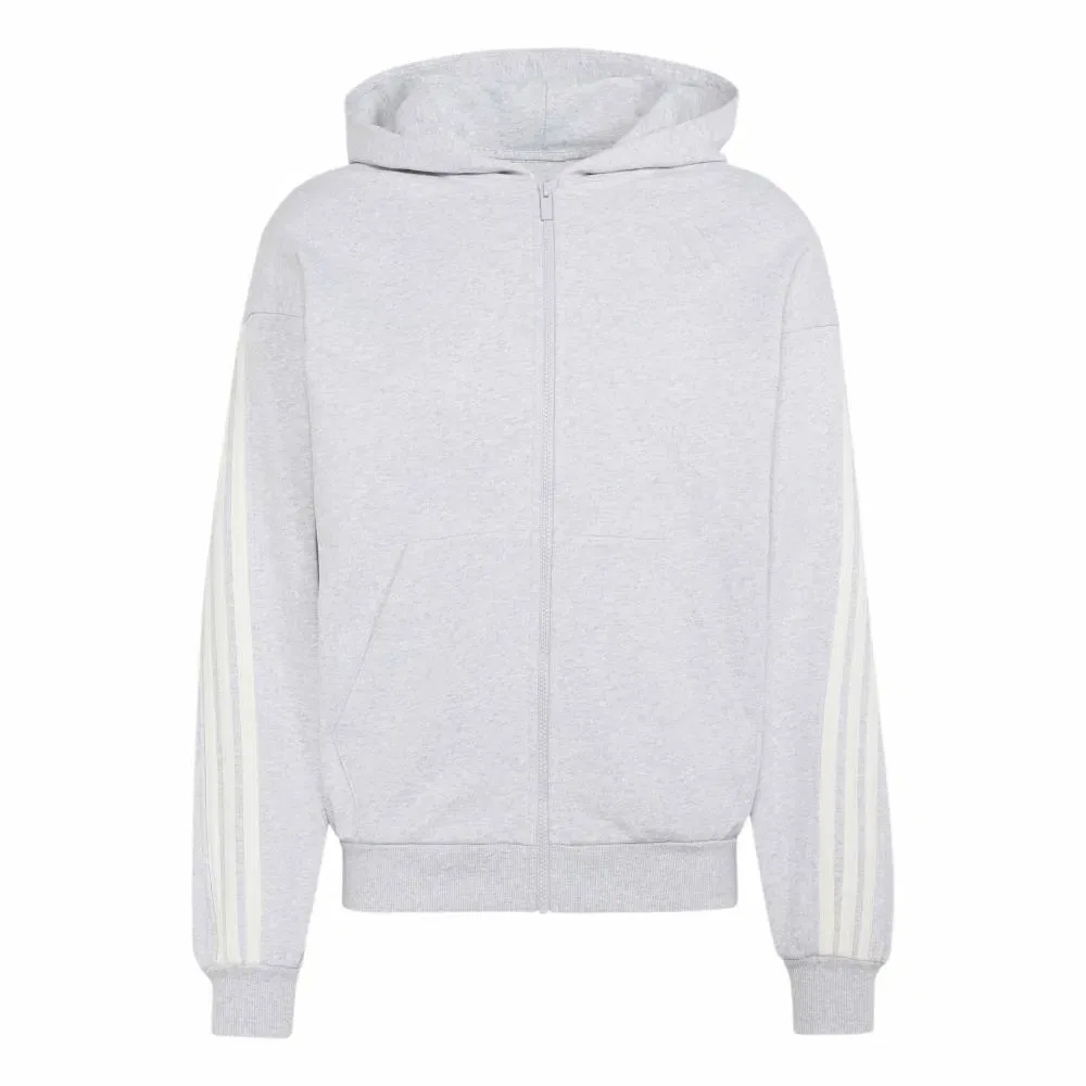 Худи на молнии Adidas Kit 3 Stripes, белый — фото 3