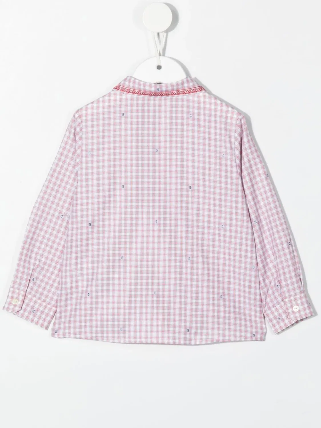 Рубашка оксфорд в клетку Gucci Kids, белый — фото 2