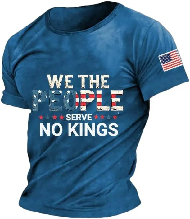 Мужская футболка с принтом We The People Serve No Kings, Blue