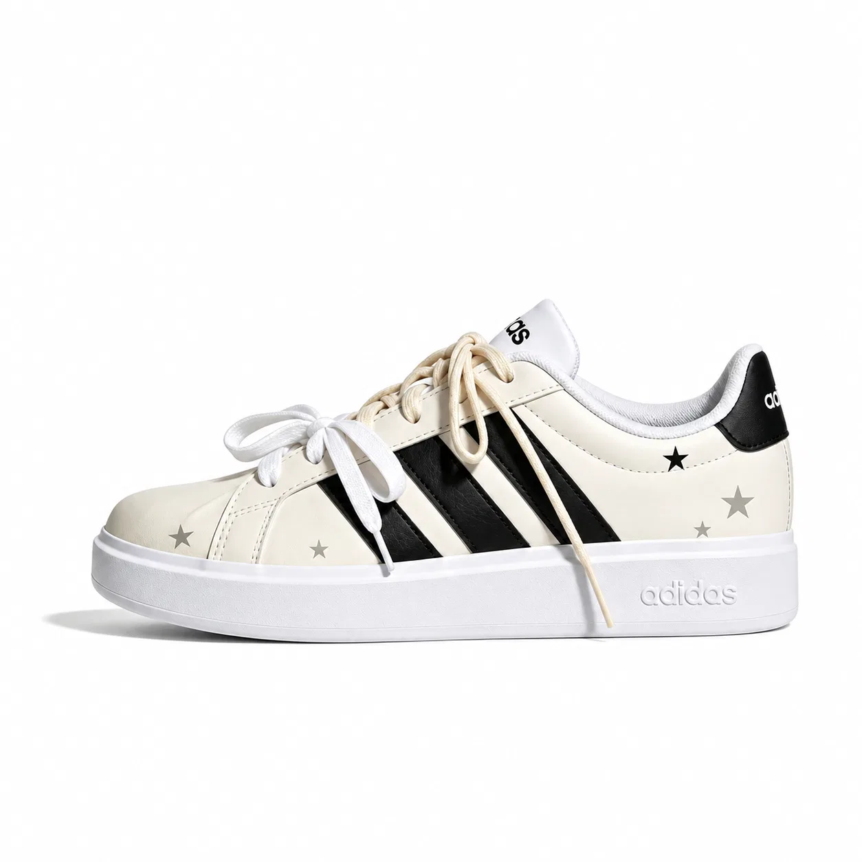 Детские повседневные кроссовки с принтом звезд Street Talk Kids' Casual Shoes Adidas, Beige Yellow Stars